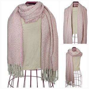 Pashmina wrap/scarf with tassels. Light pink/cream color blend. Super soft.